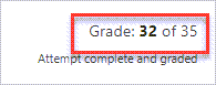 Grade showing points awarded from rubric